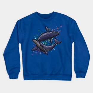 Humpback Whales and Bubbles Crewneck Sweatshirt